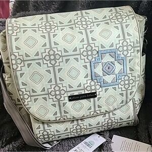 Petunia Pickle Bottom‎ Diaper Bag Gray Blue Gray Backback Large Shoulder Strap